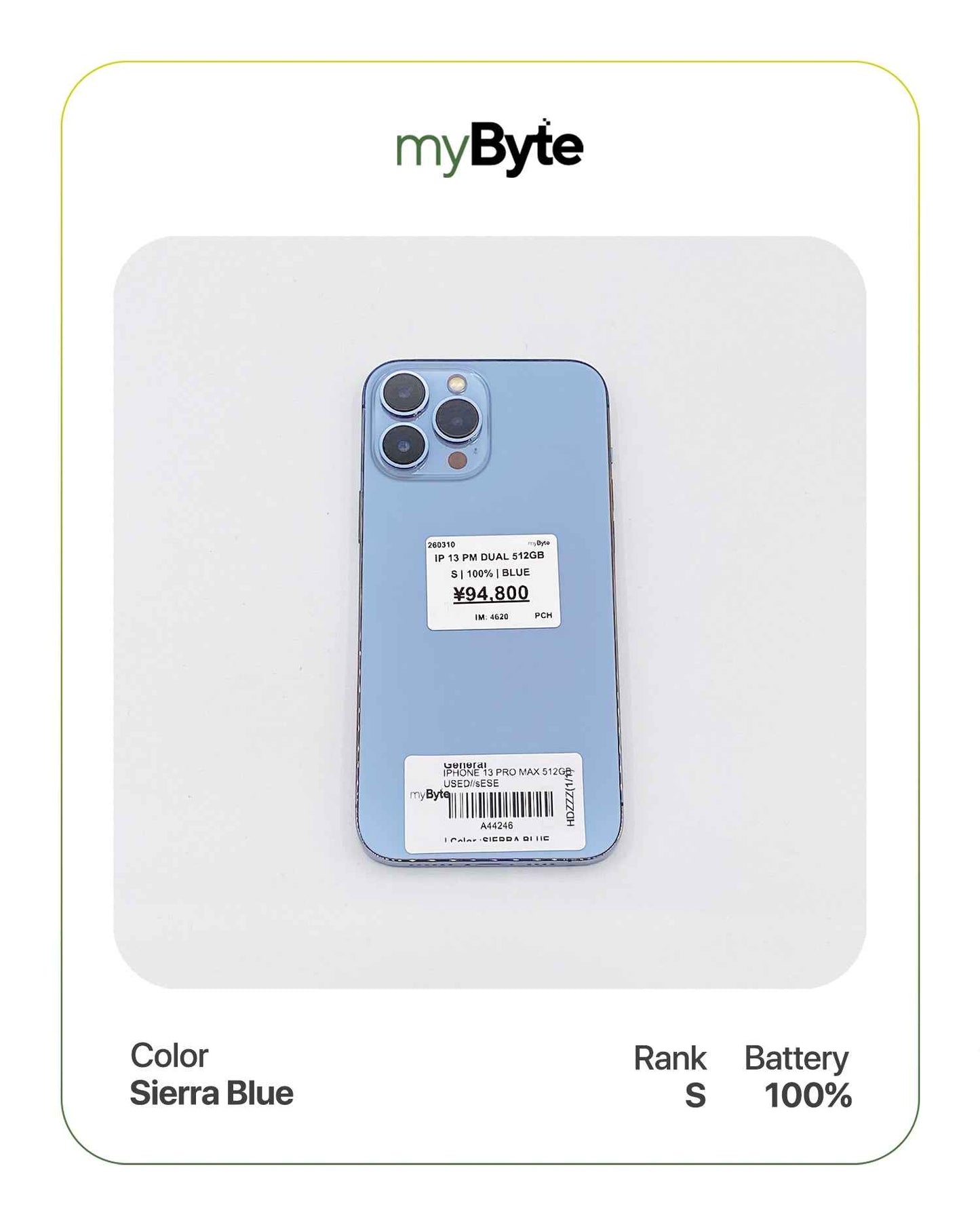 iPhone 13 Pro Max 5G 512GB Silent Camera (Dual SIM) myByte International