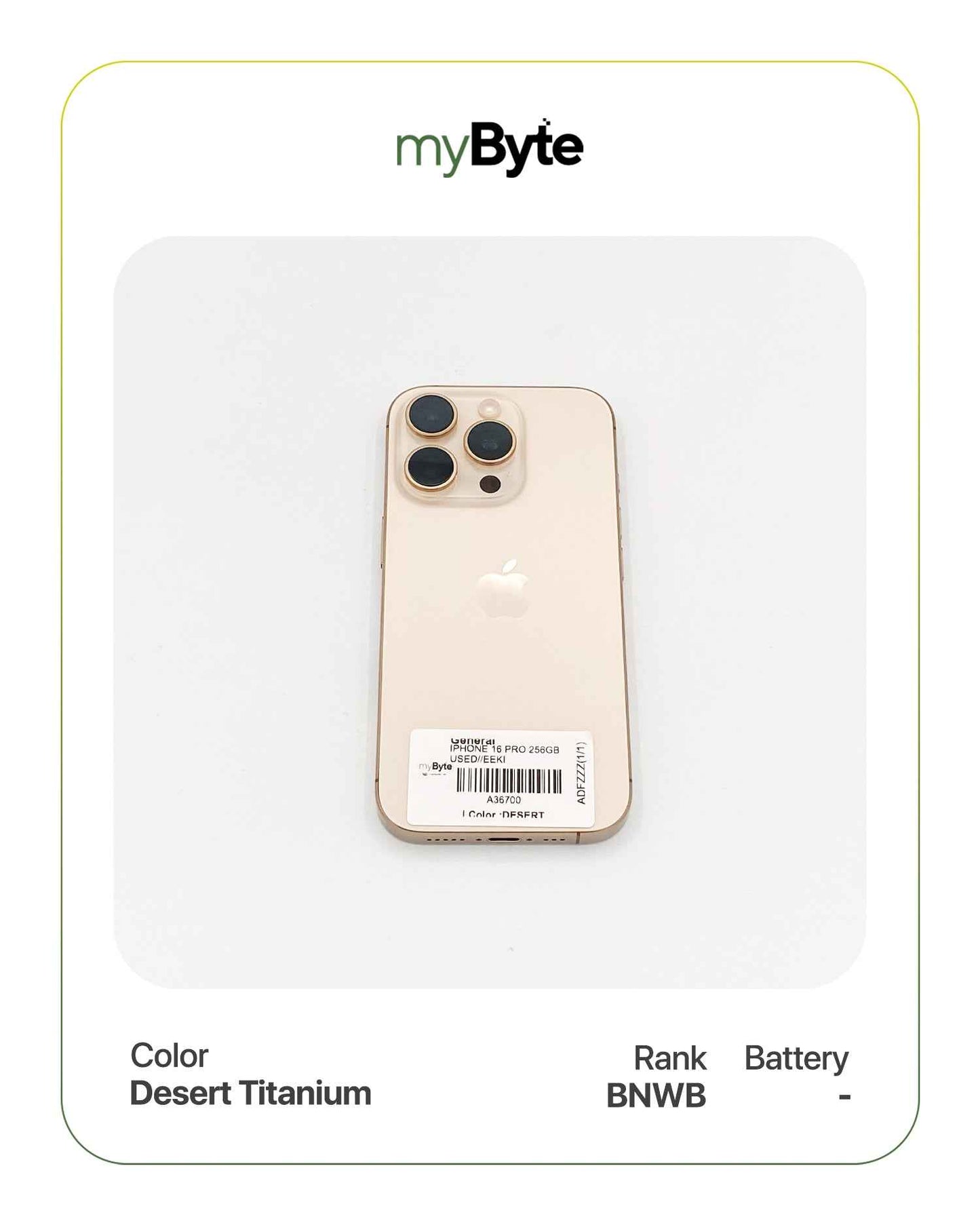 iPhone 16 Pro 5G 1TB (SIM Free) Desert Titanium myByte International