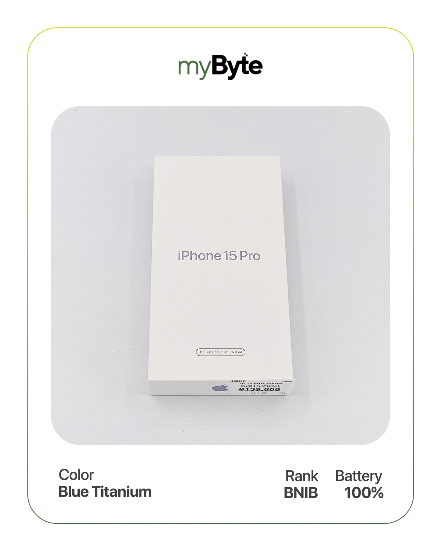 iPhone 15 Pro 5G 256GB (Sim Free) Blue Titanium SIM Free myByte International