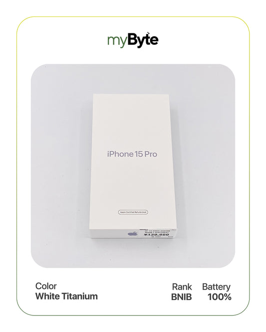 iPhone 15 Pro 5G 256GB (Sim Free) White Titanium SIM Free myByte International