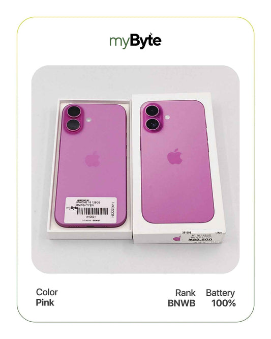 iPhone 16 5G 128GB (SIM Free) Pink myByte International