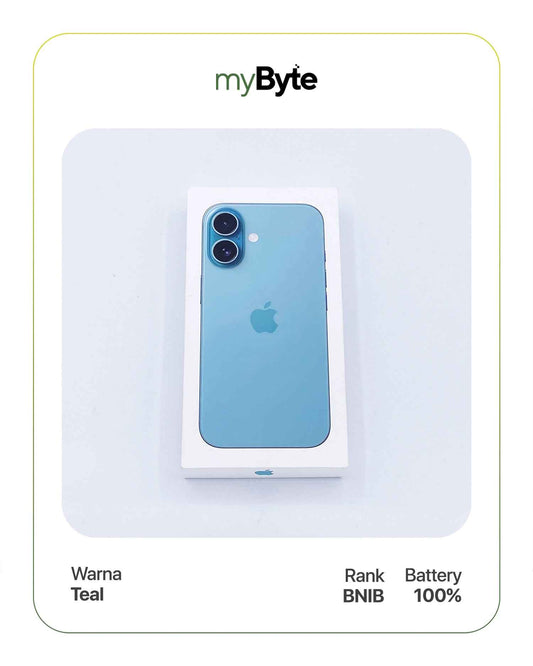 iPhone 16 5G 256GB (SIM Free) Teal myByte International