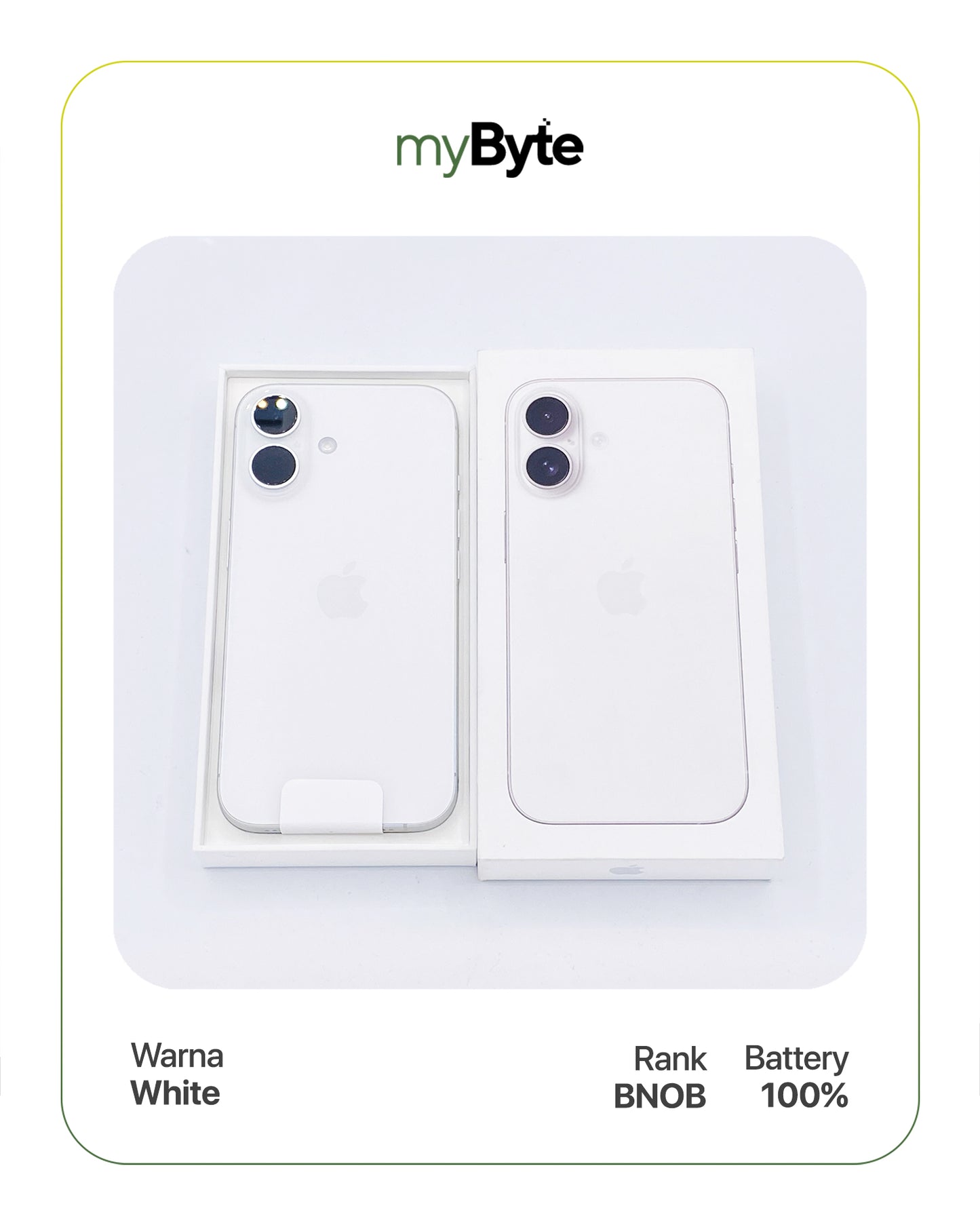 iPhone 16 Plus 5G 256GB (Sim Free) White myByte International