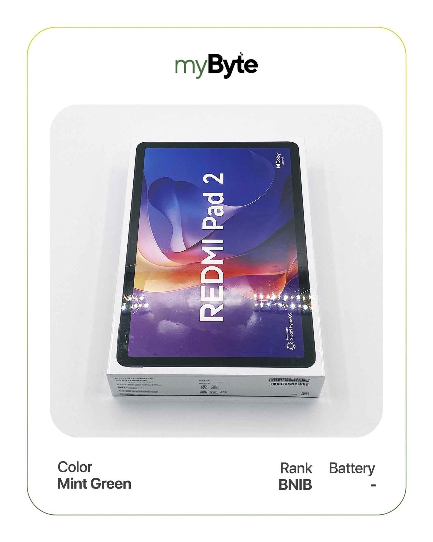 Redmi Pad 2 128GB (Cellular) Mint Green myByte International