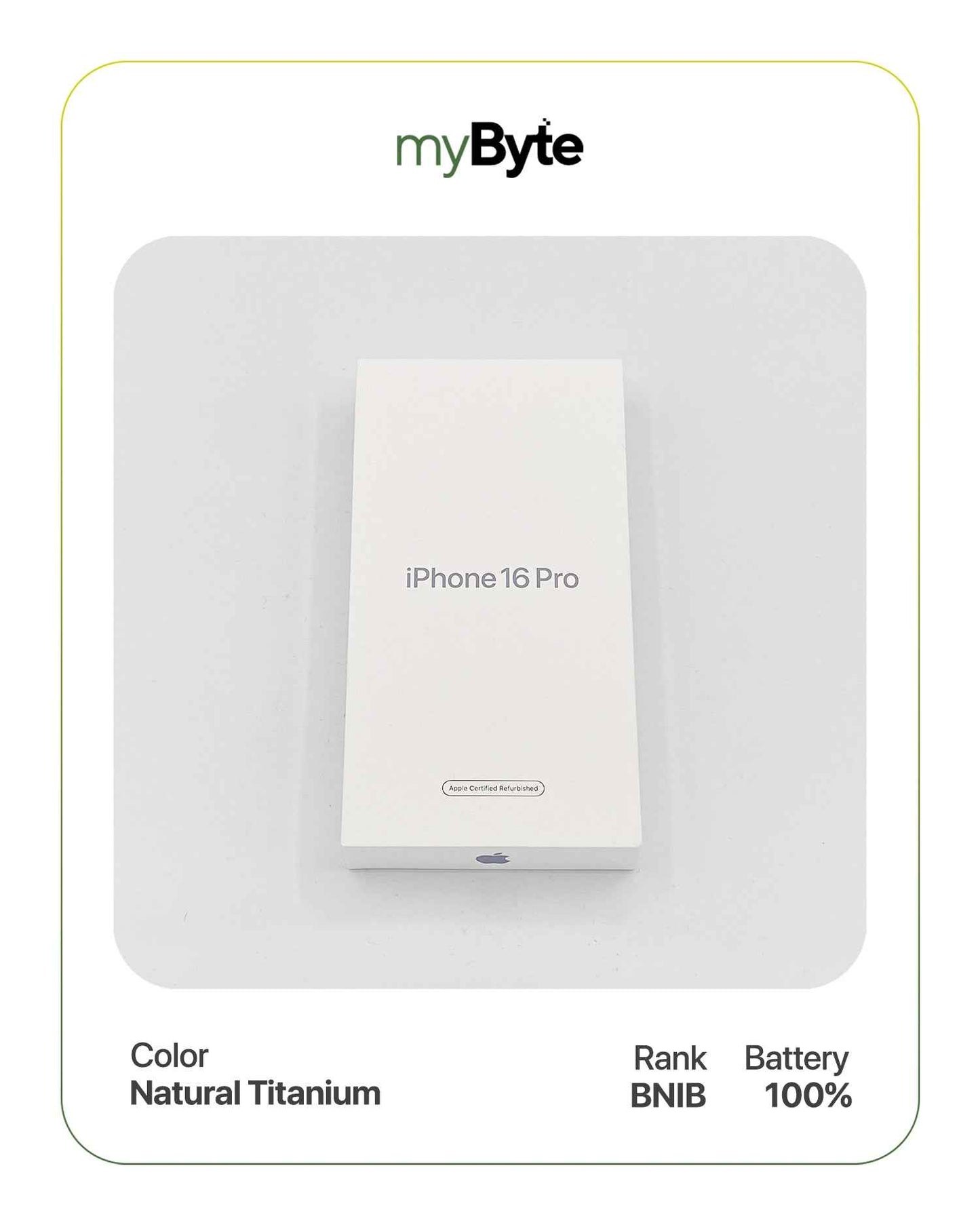 iPhone 16 Pro 5G 128GB (Sim Free) Natural Titanium SIM Free myByte International