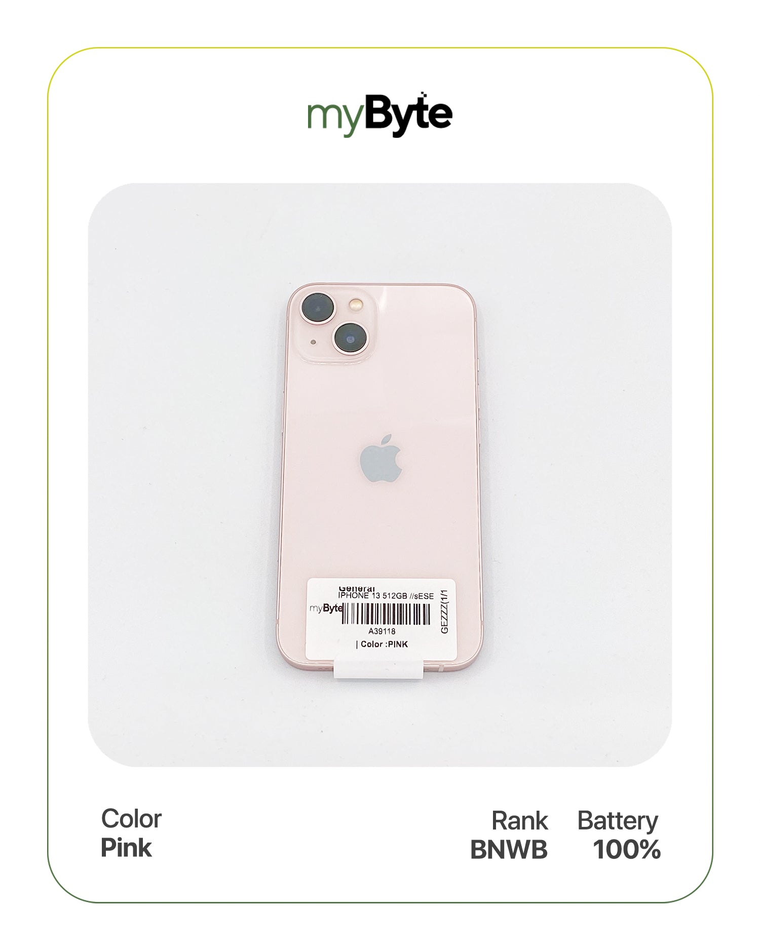 iPhone 13 5G 512GB (Sim Free) Pink SIM Free myByte International