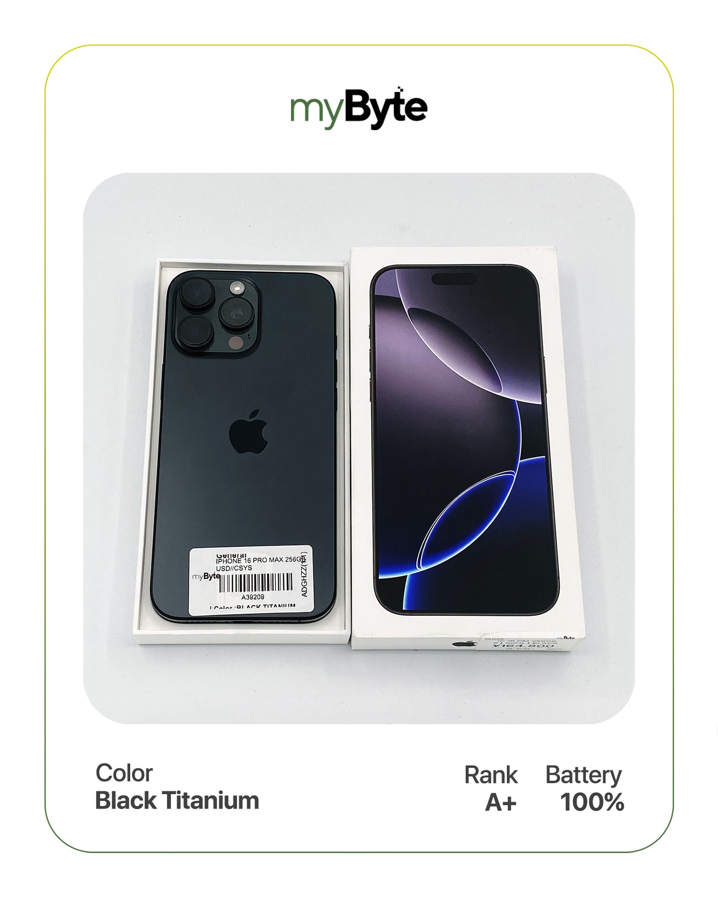 iPhone 16 Pro Max 5G 256GB (SIM Free) myByte International