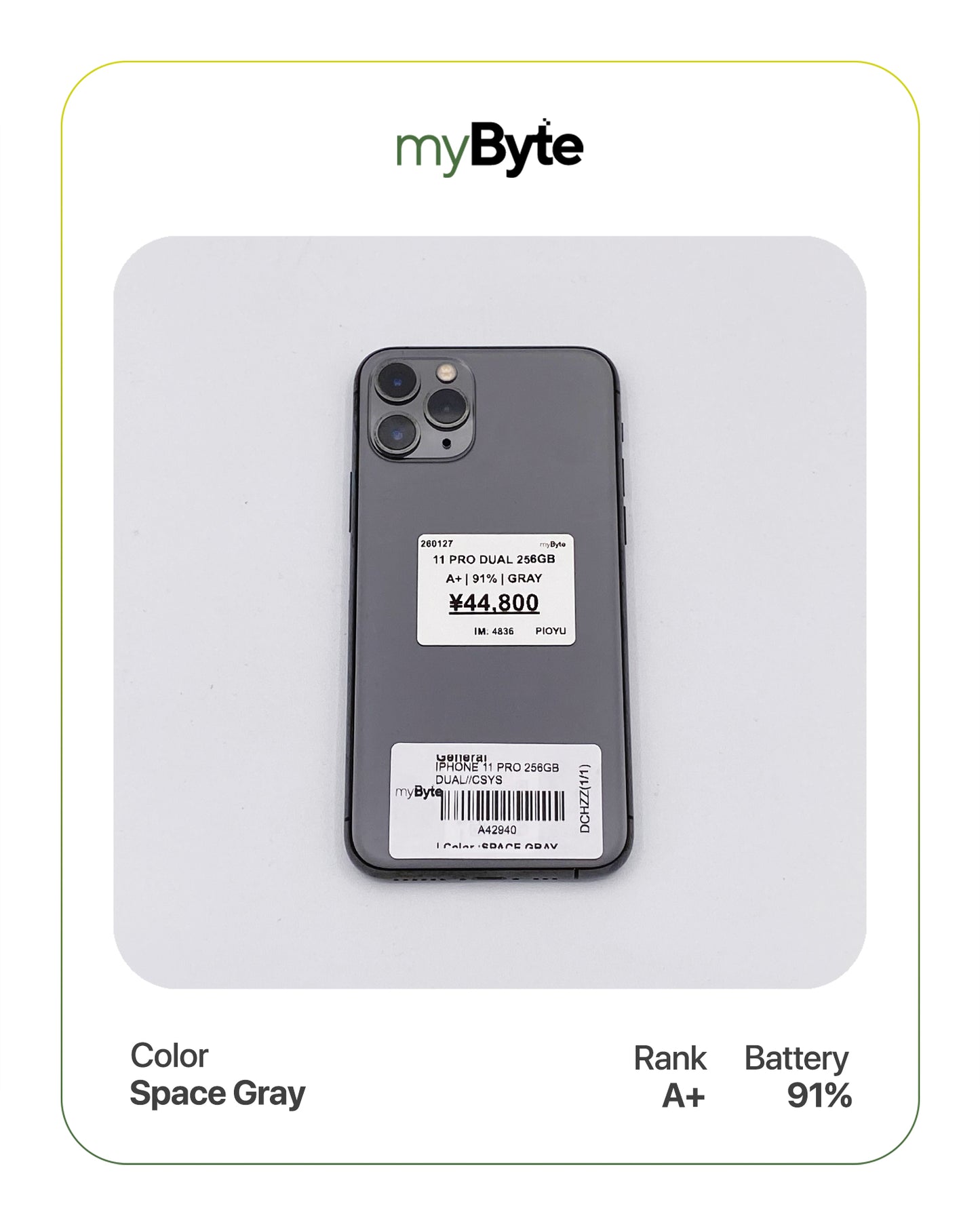 iPhone 11 Pro 256GB Silent Camera (Dual SIM) myByte International