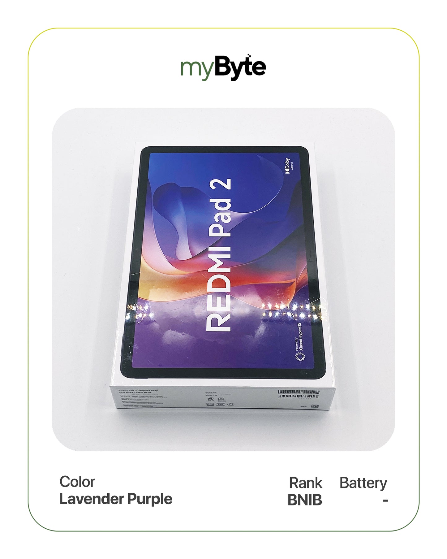 Redmi Pad 2 128GB (Wi-Fi) Lavender Purple myByte International