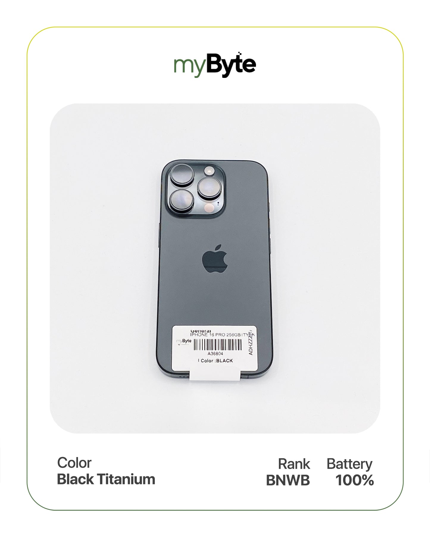 iPhone 16 Pro 5G 256GB Black Titanium myByte International