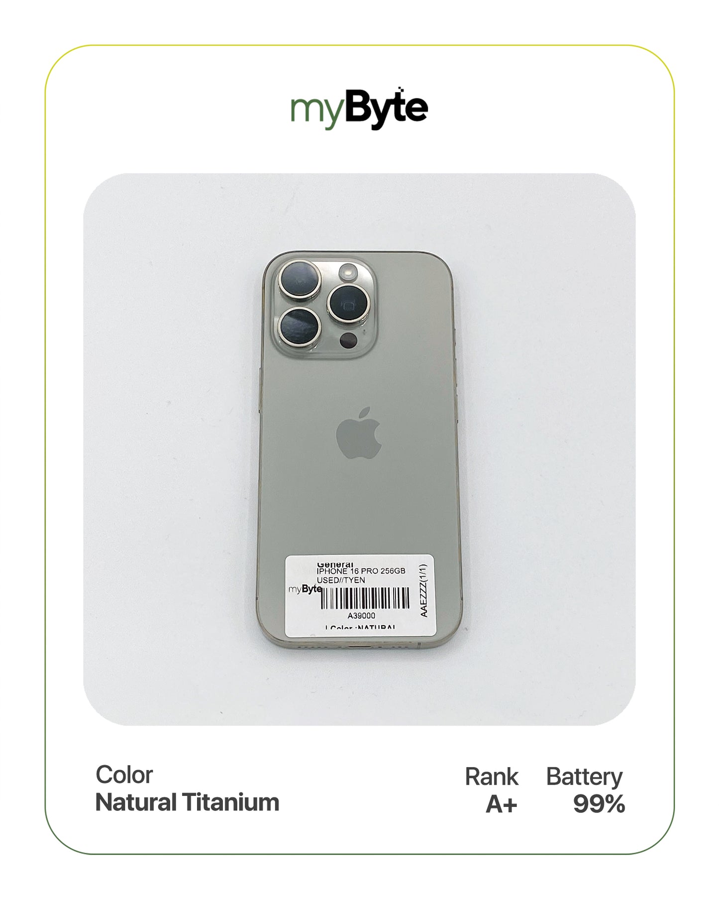 iPhone 16 Pro 5G 256GB (SIM Free) myByte International