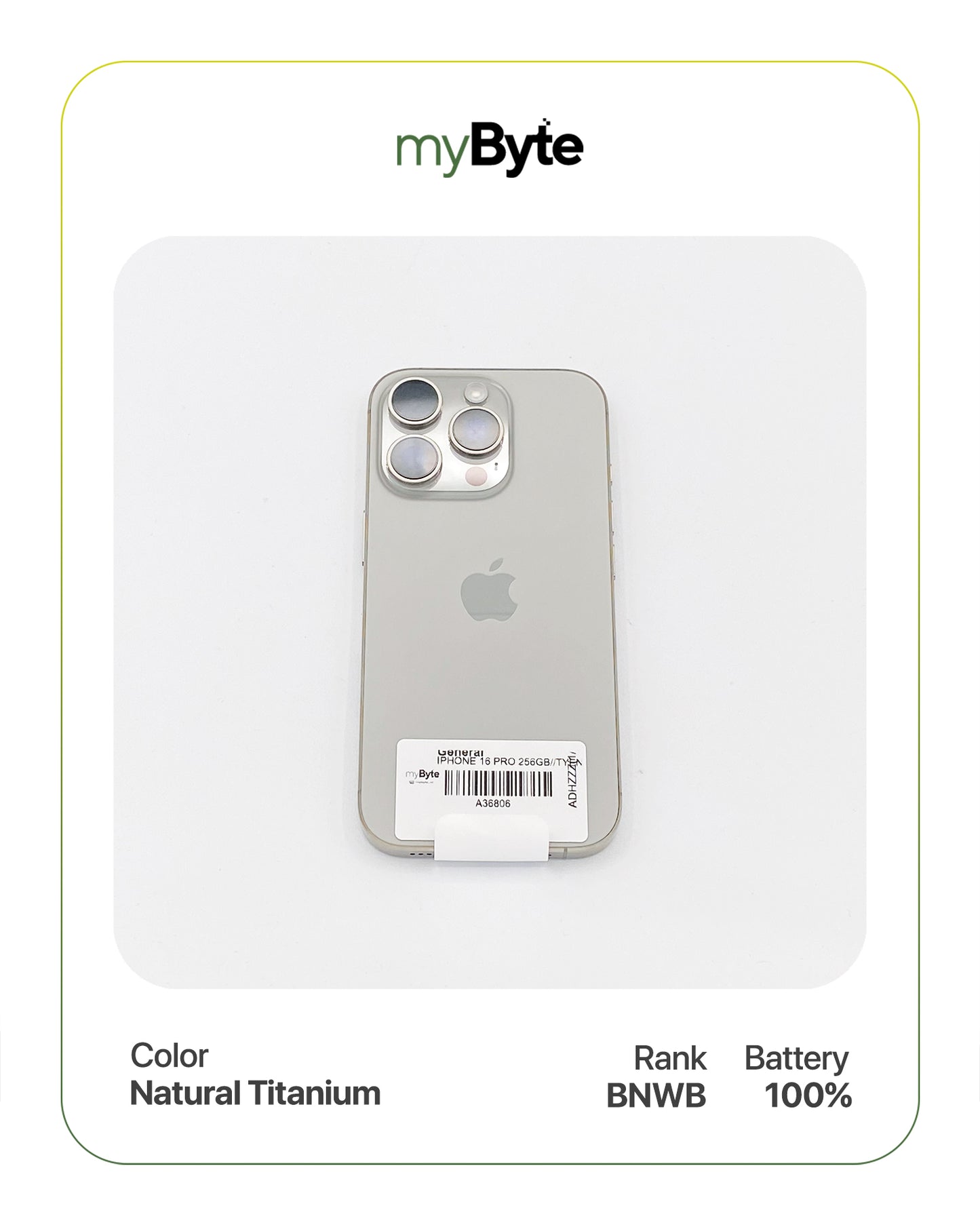 iPhone 16 Pro 5G 256GB Natural Titanium myByte International