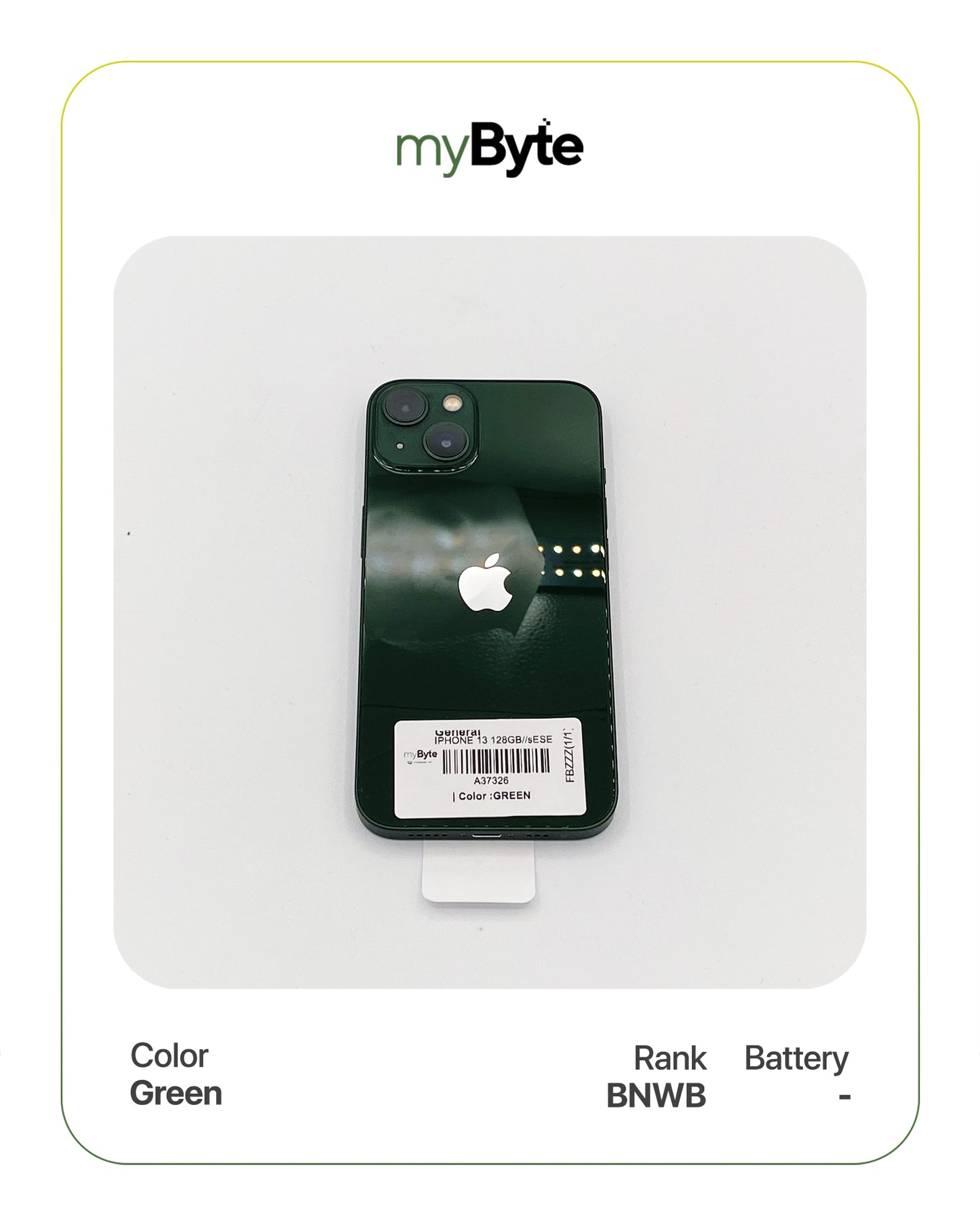 iPhone 13 5G 128GB (Sim Free) Green myByte International