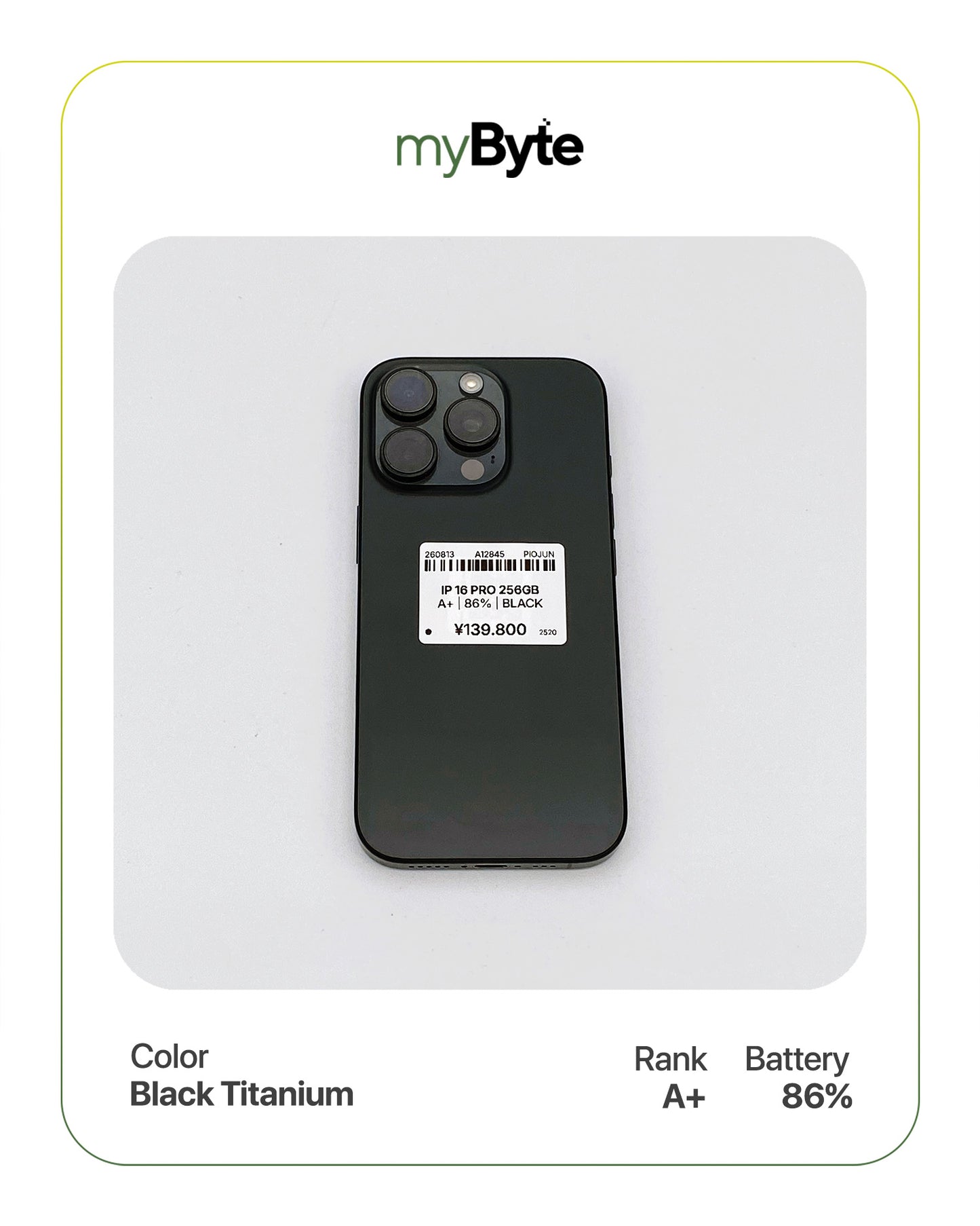 iPhone 16 Pro 5G 256GB (SIM Free) myByte International