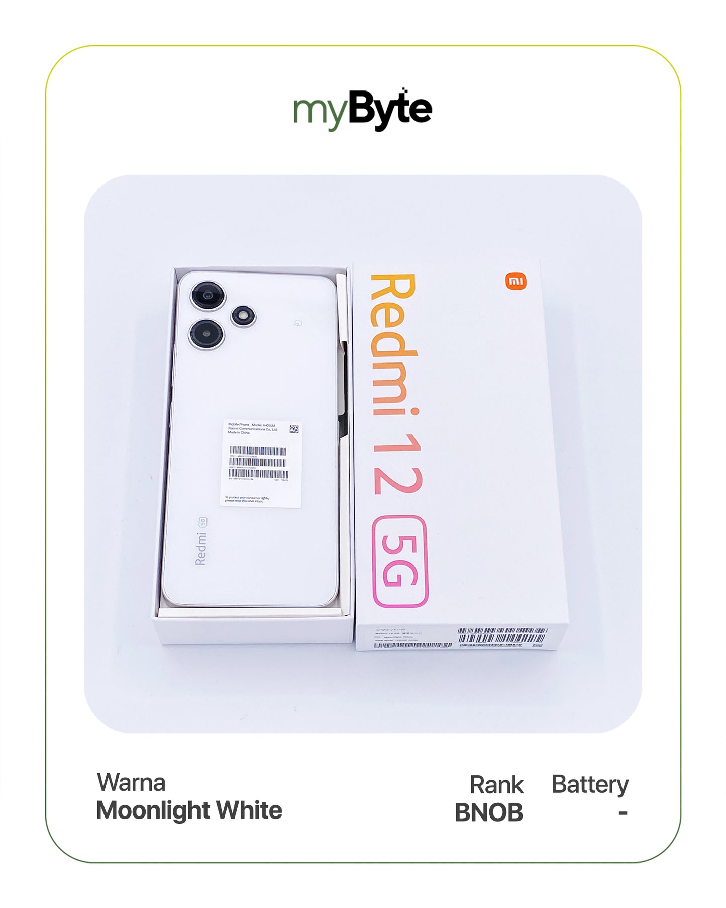 Redmi 12 5G 128GB (Sim Free) Moonlight White myByte International
