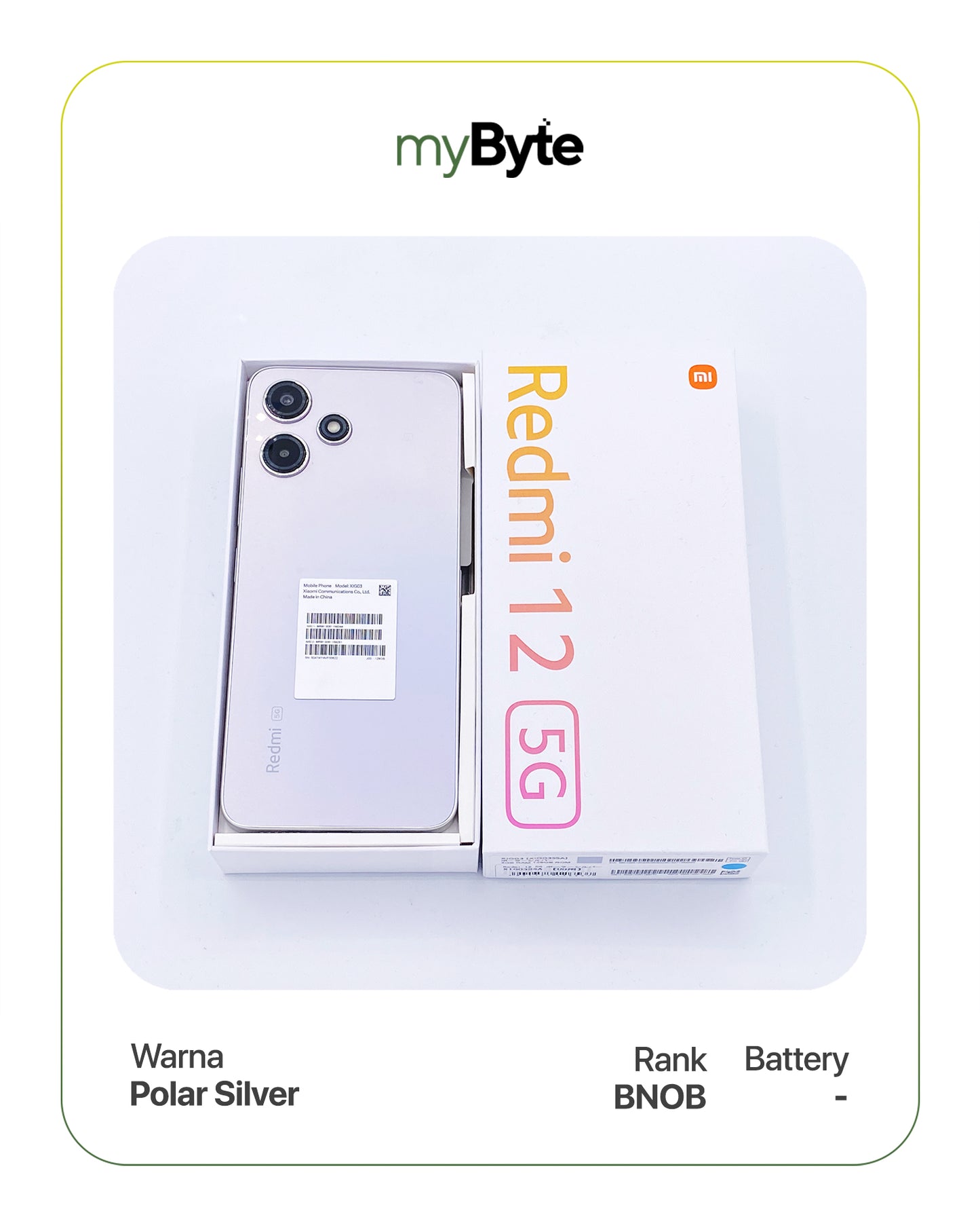 Redmi 12 5G 128GB (Sim Free) Polar Silver myByte International