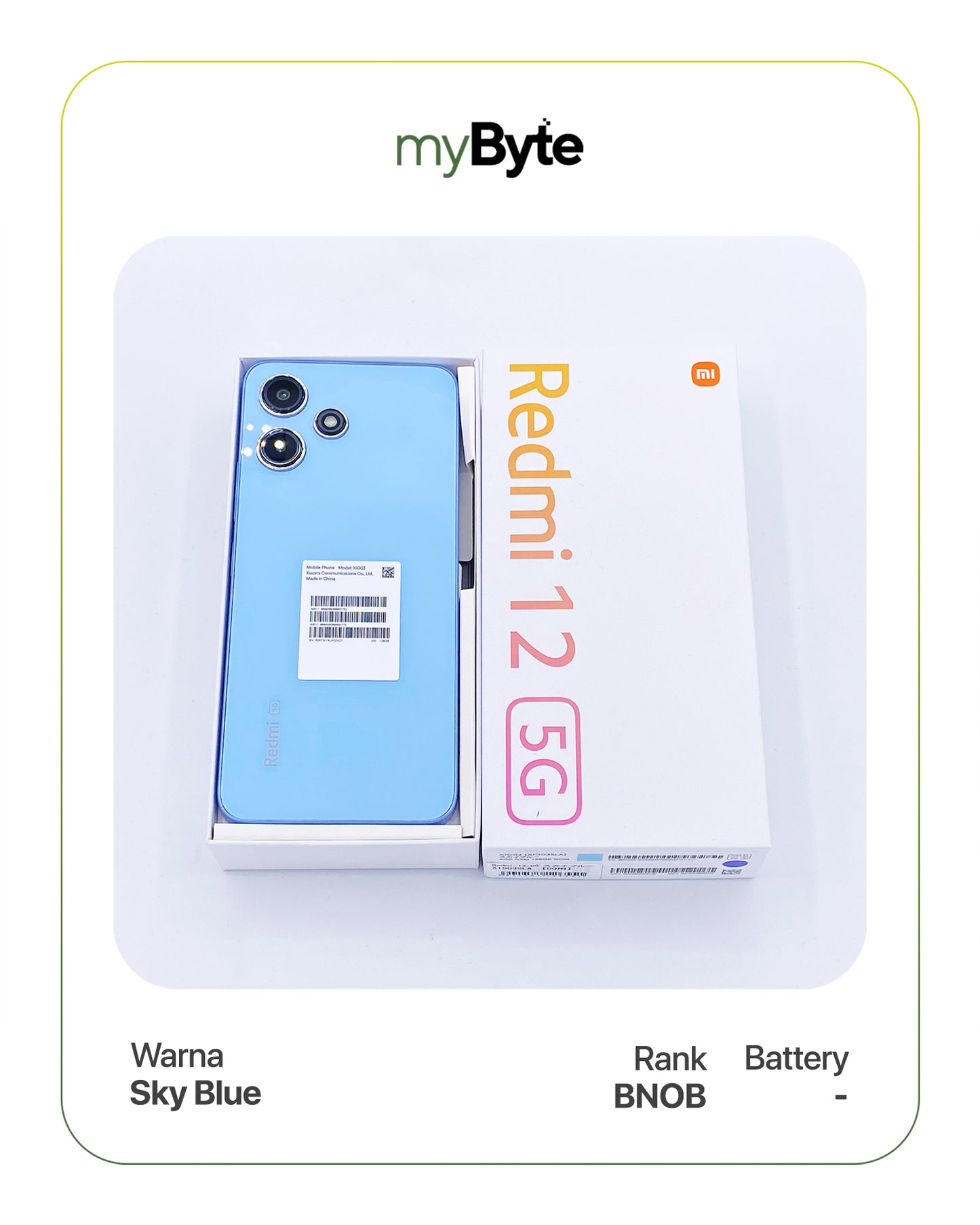 Redmi 12 5G 128GB (Sim Free) Sky Blue myByte International