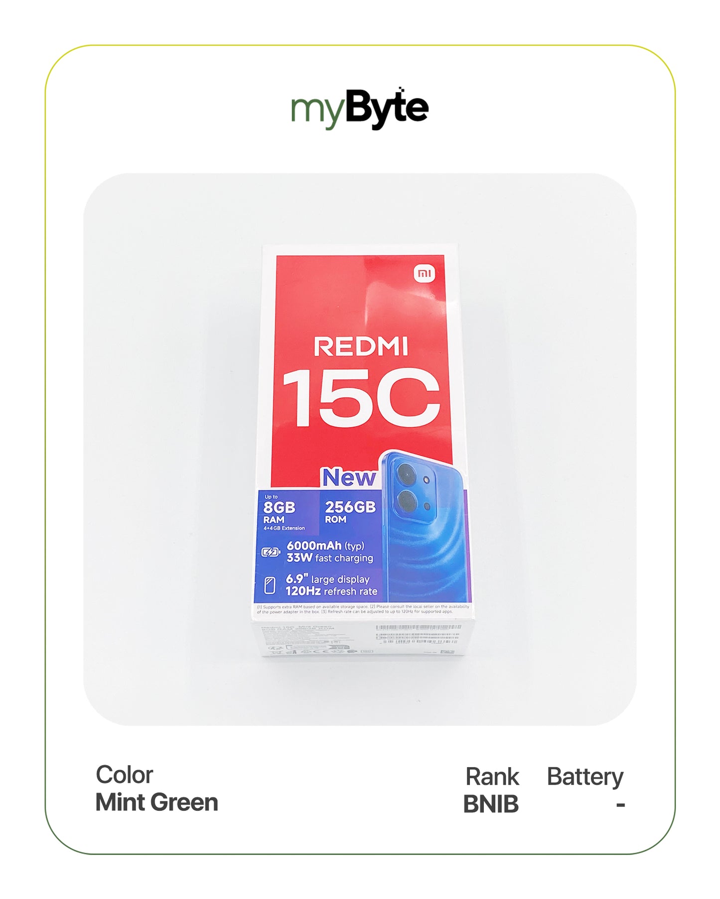 Redmi 15C 256GB (SIM Free) Mint Green SIM Free myByte International