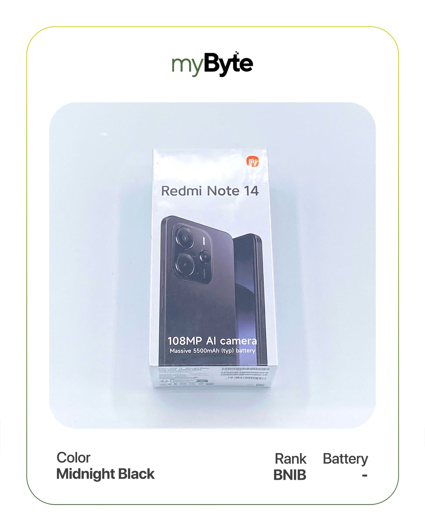 Redmi Note 14 256GB Dual SIM (Silent Camera) Midnight Black SIM Free myByte International