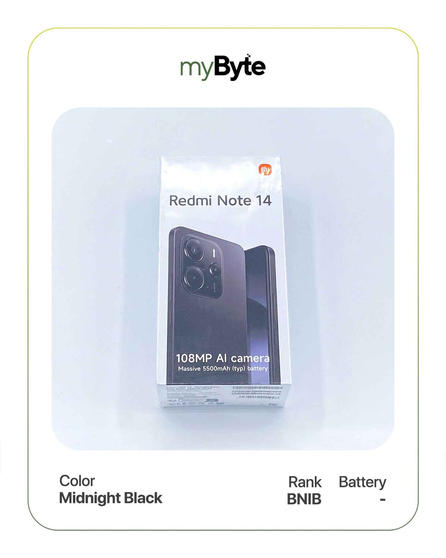 Redmi Note 14 256GB Silent Camera (Dual SIM) Midnight Black SIM Free myByte International