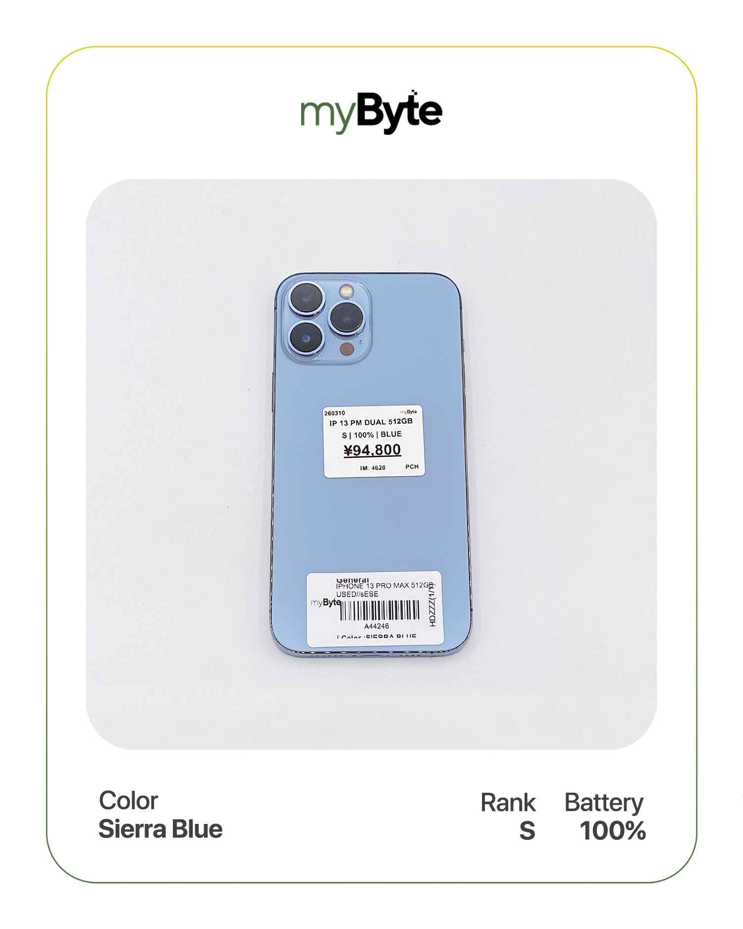 iPhone 13 Pro Max 5G 512GB Silent Camera (Dual SIM) myByte International