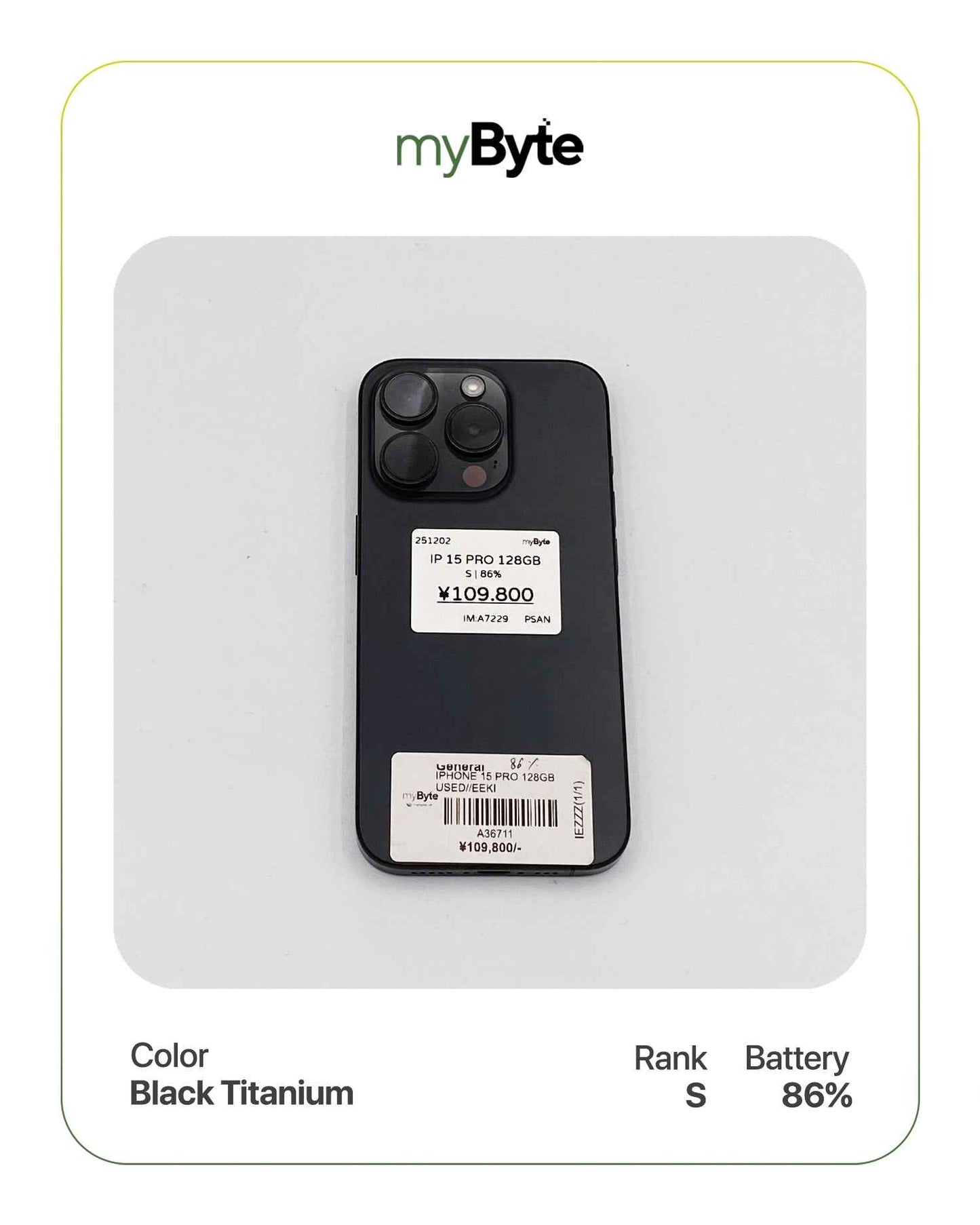 iPhone 15 Pro 5G 128GB (SIM Free) myByte International