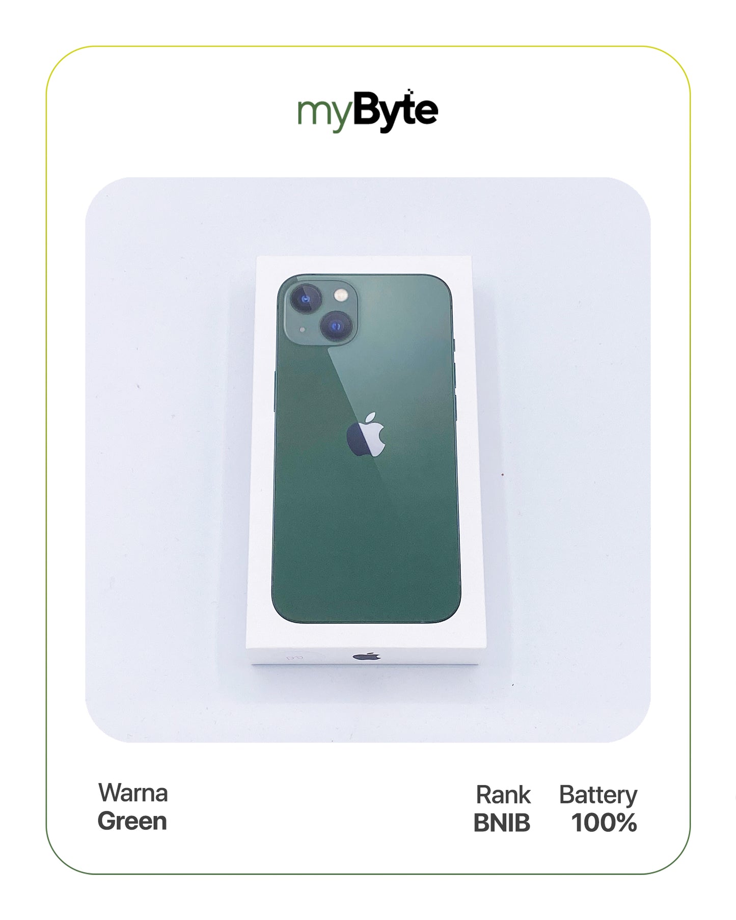 iPhone 13 5G 128GB (Sim Free) Green myByte International