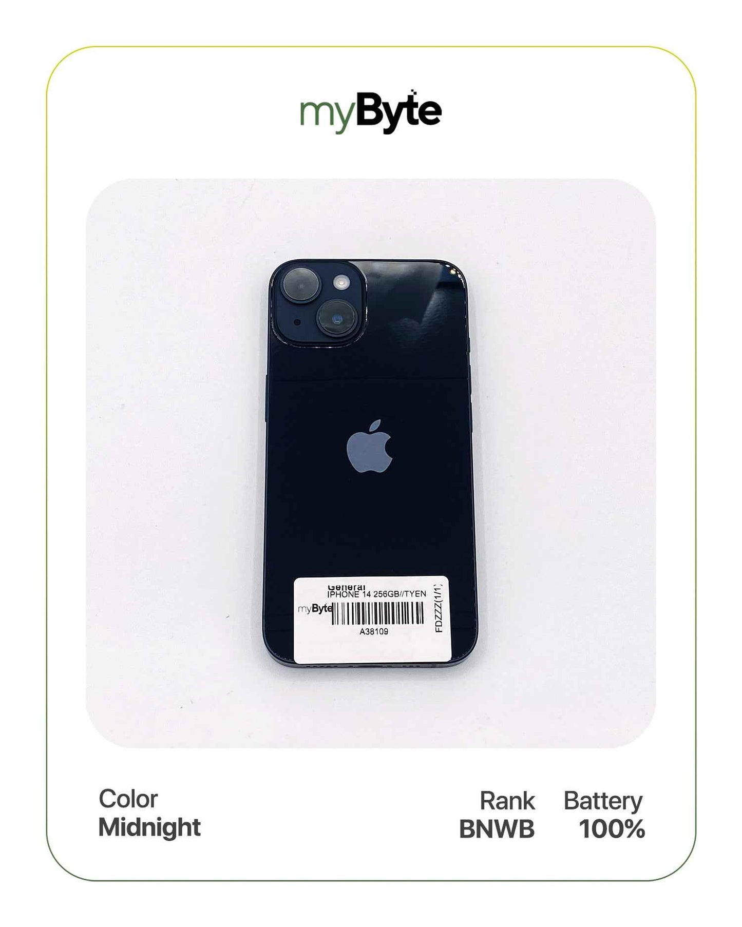 iPhone 14 5G 256GB (Sim Free) Midnight myByte International