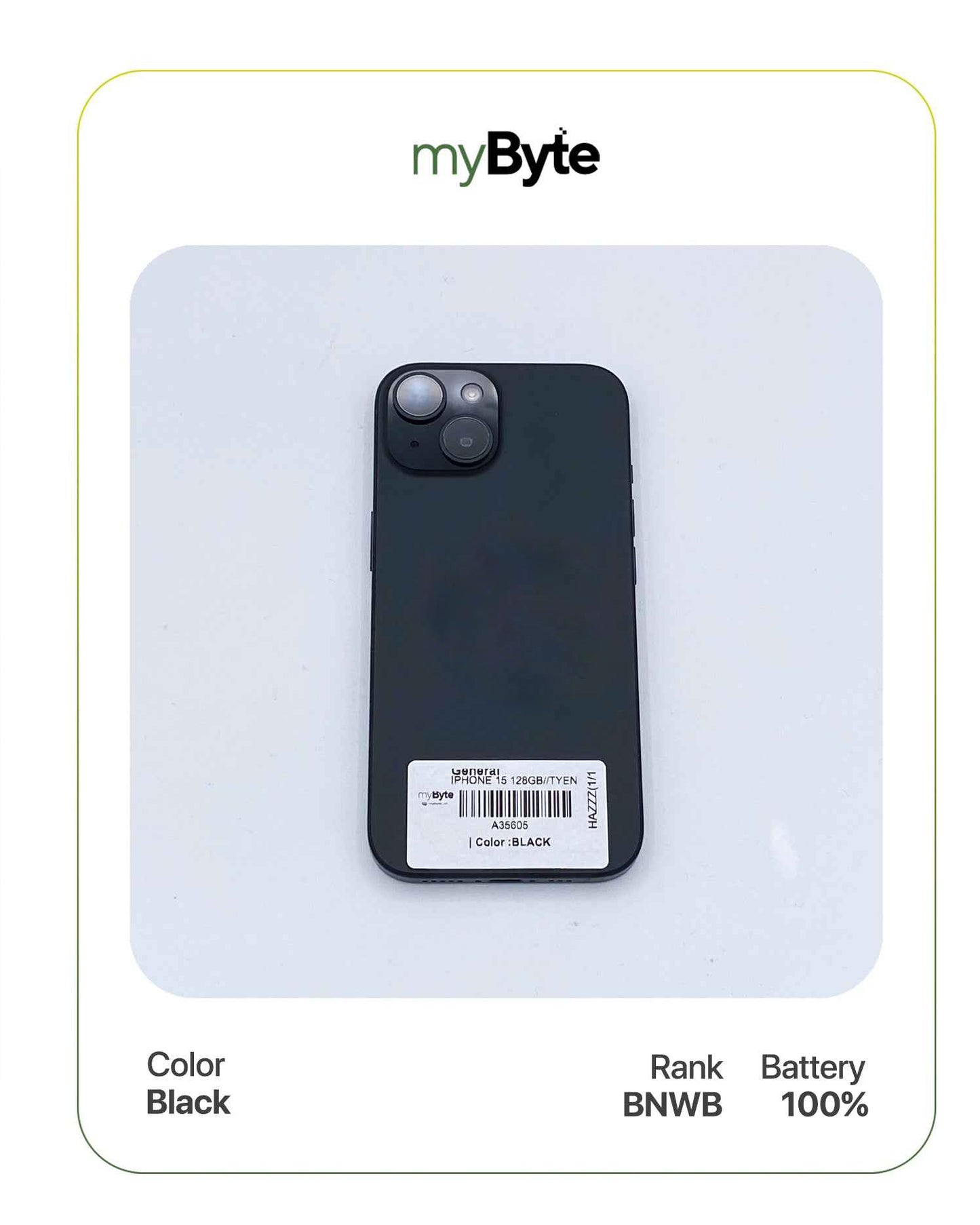 iPhone 15 5G 256GB (Sim Free) Black myByte International