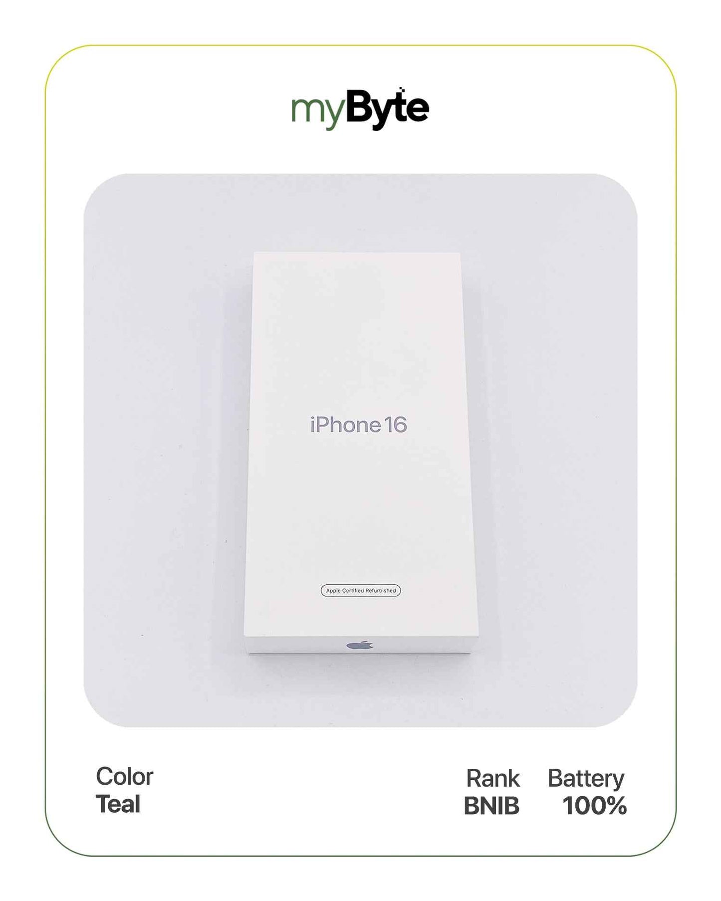iPhone 16 5G 128GB (SIM Free) Teal myByte International