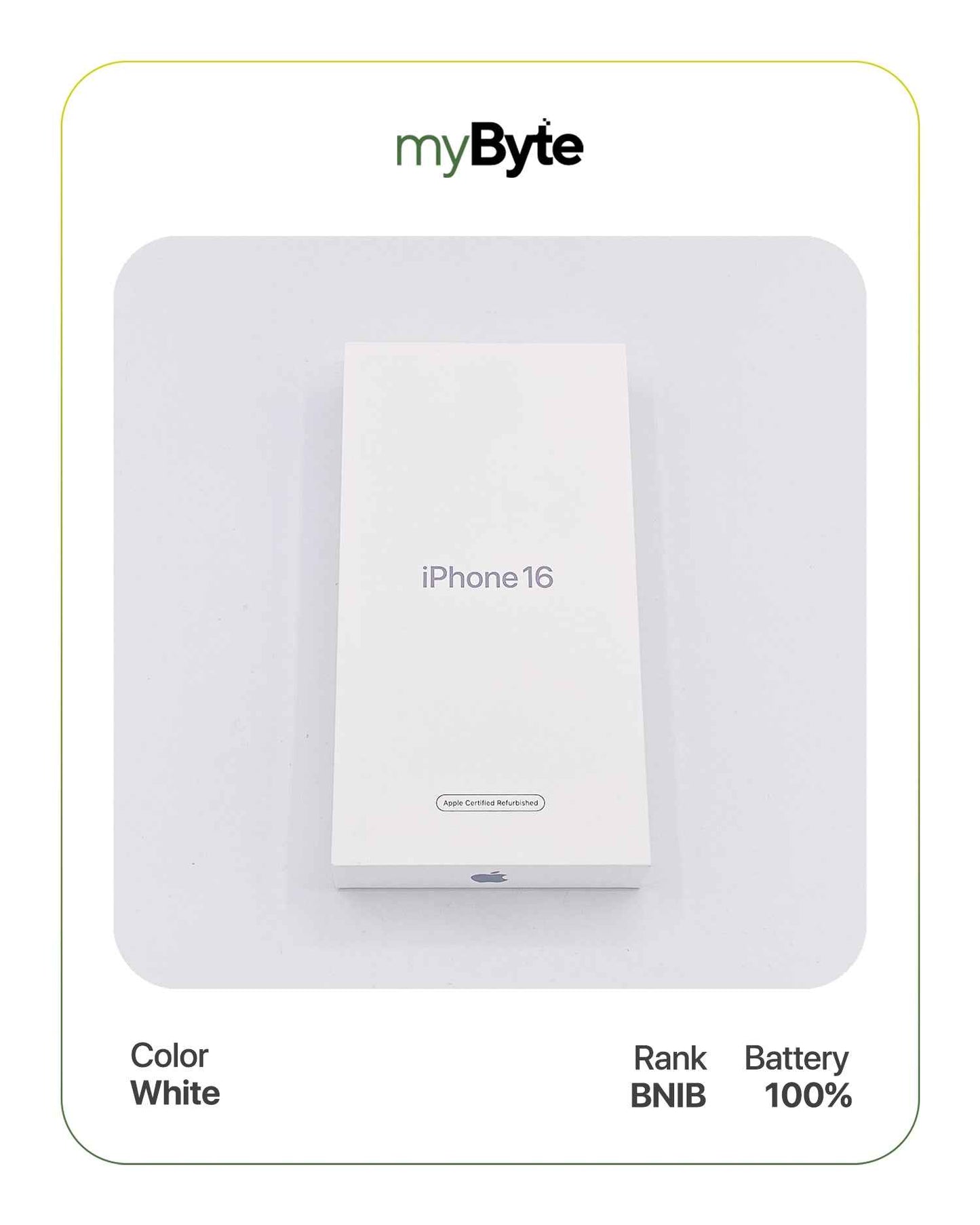 iPhone 16 5G 128GB (SIM Free) White myByte International