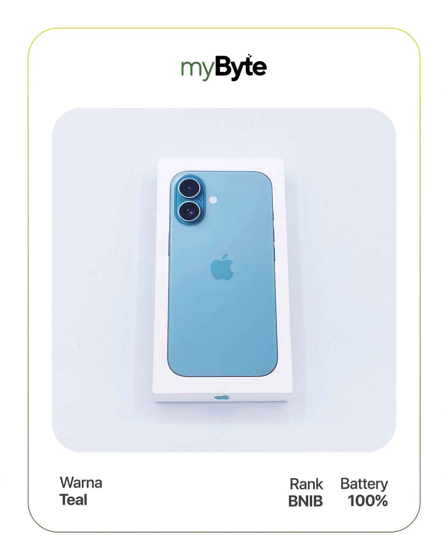 iPhone 16 5G 256GB (SIM Free) Teal myByte International