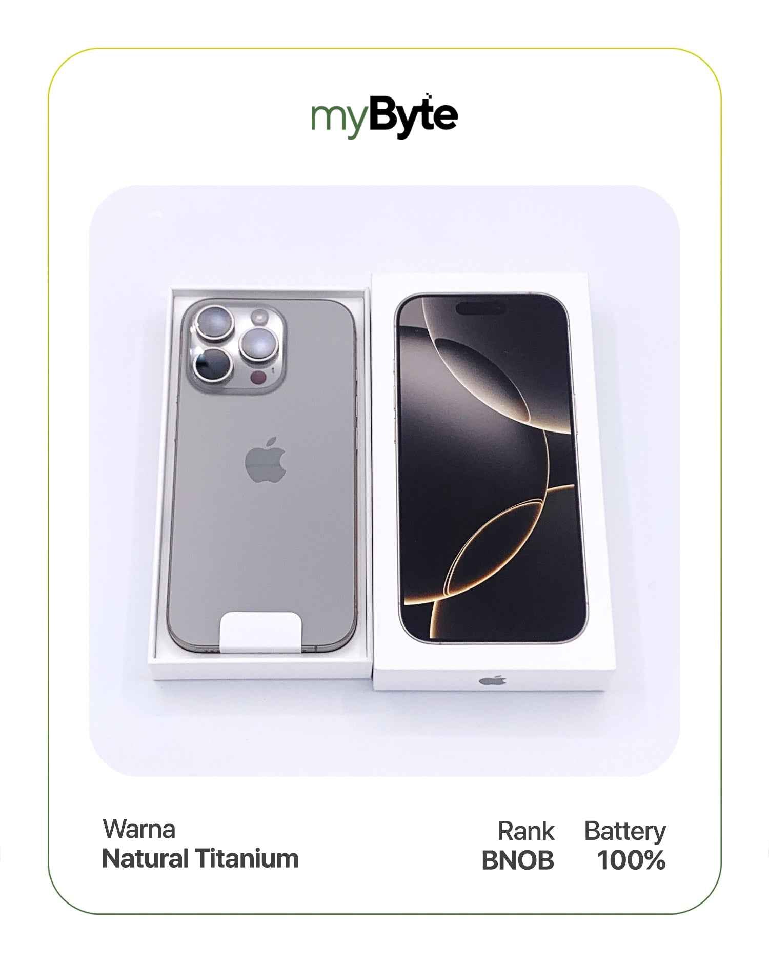 iPhone 16 Pro Max 5G 512GB Silent Camera (Dual SIM) Natural Titanium myByte International