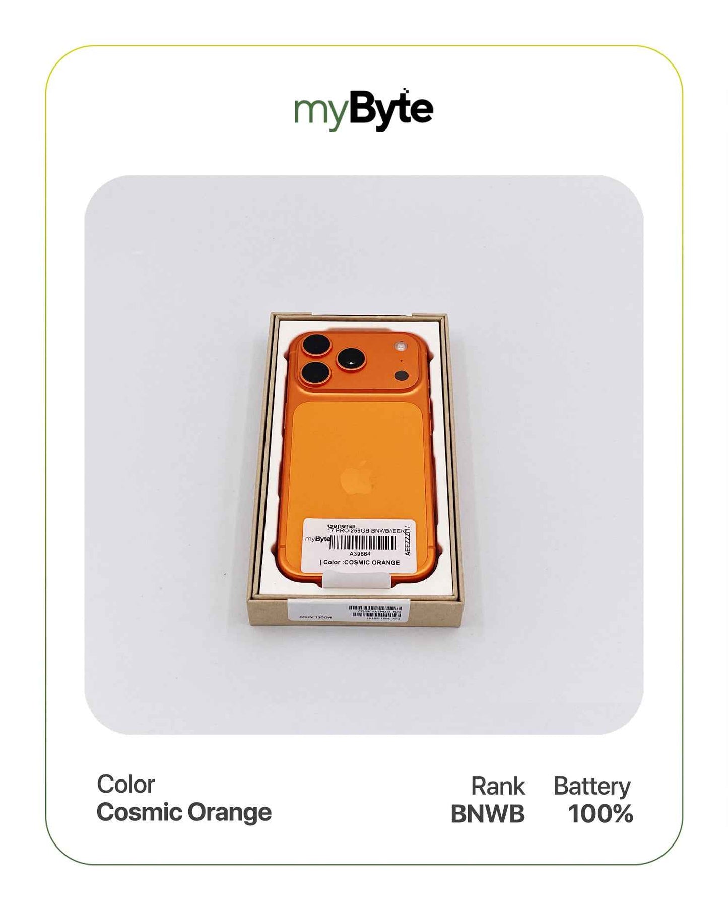 iPhone 17 Pro Max 5G 256GB eSIM (SIM Free) Cosmic Orange myByte International