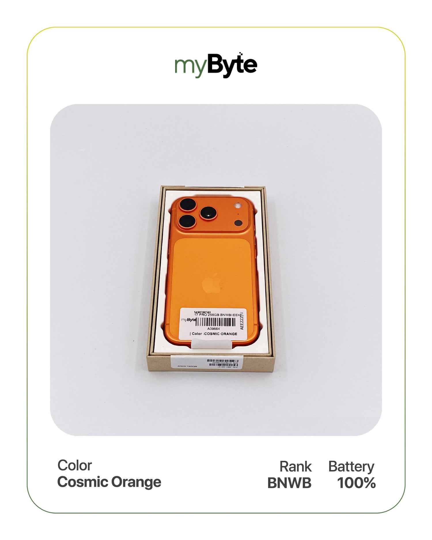 iPhone 17 Pro Max 5G 256GB eSIM (SIM Free) Cosmic Orange myByte International