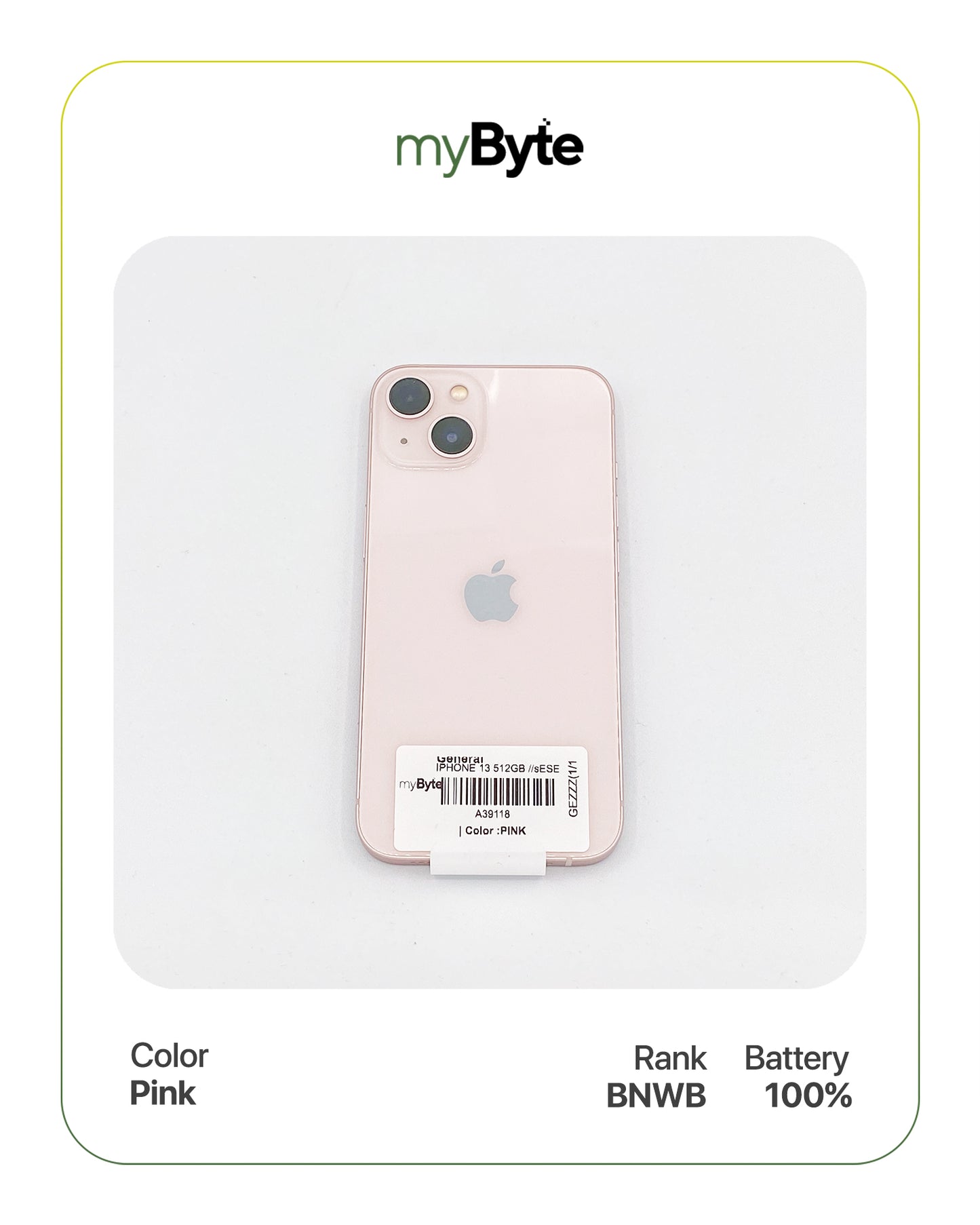 iPhone 13 5G 512GB (Sim Free) Pink SIM Free myByte International