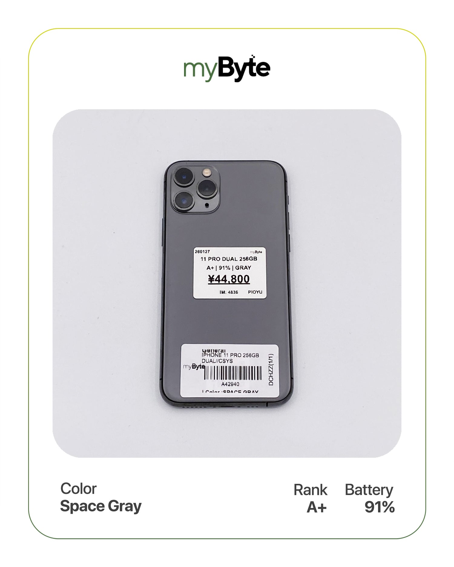 iPhone 11 Pro 256GB Silent Camera (Dual SIM) myByte International