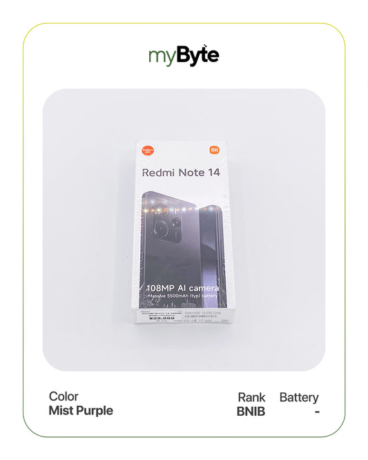 Redmi Note 14 256GB Silent Camera (Dual SIM) Mist Purple SIM Free myByte International
