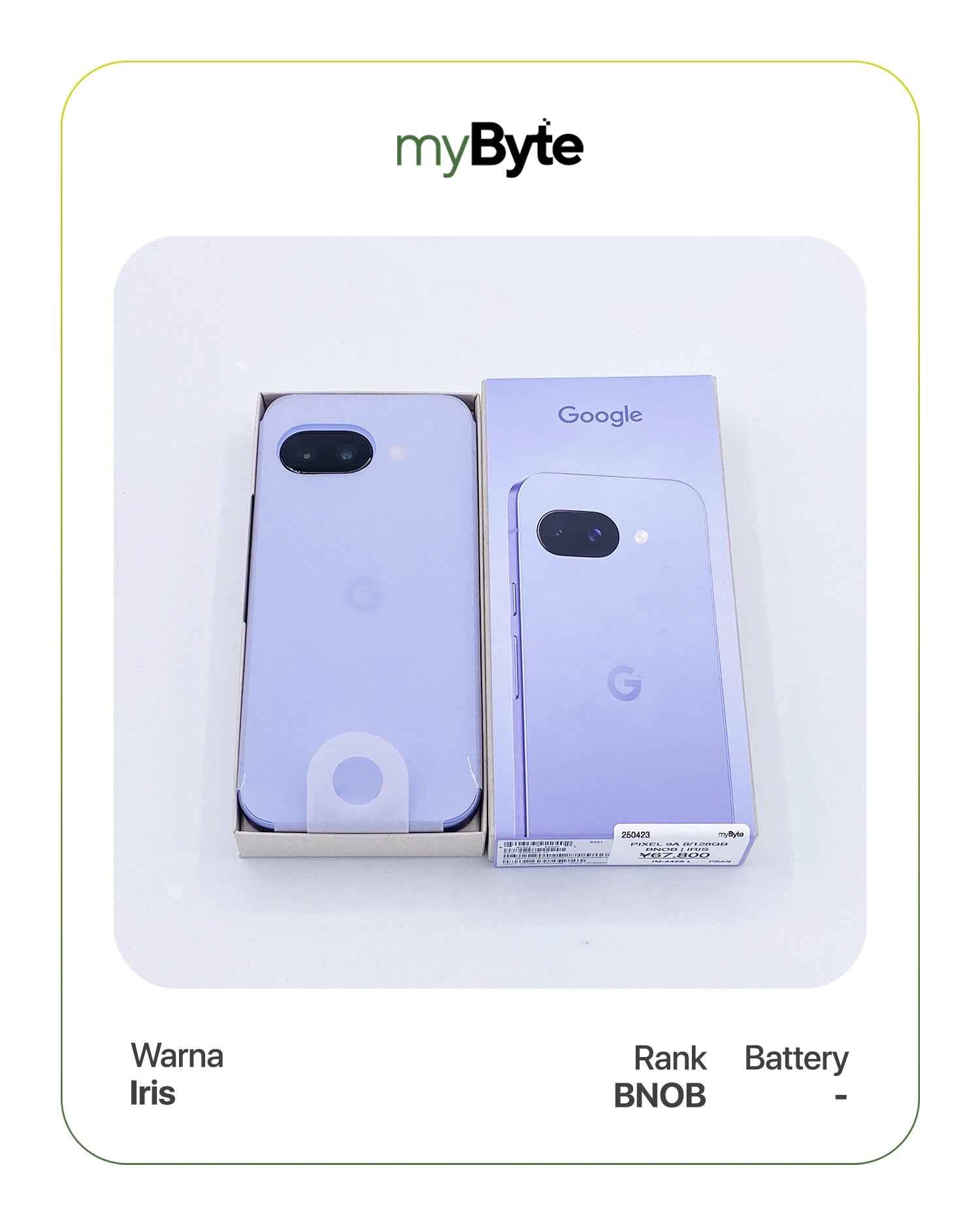 Google Pixel 9A 5G 128GB Iris myByte International