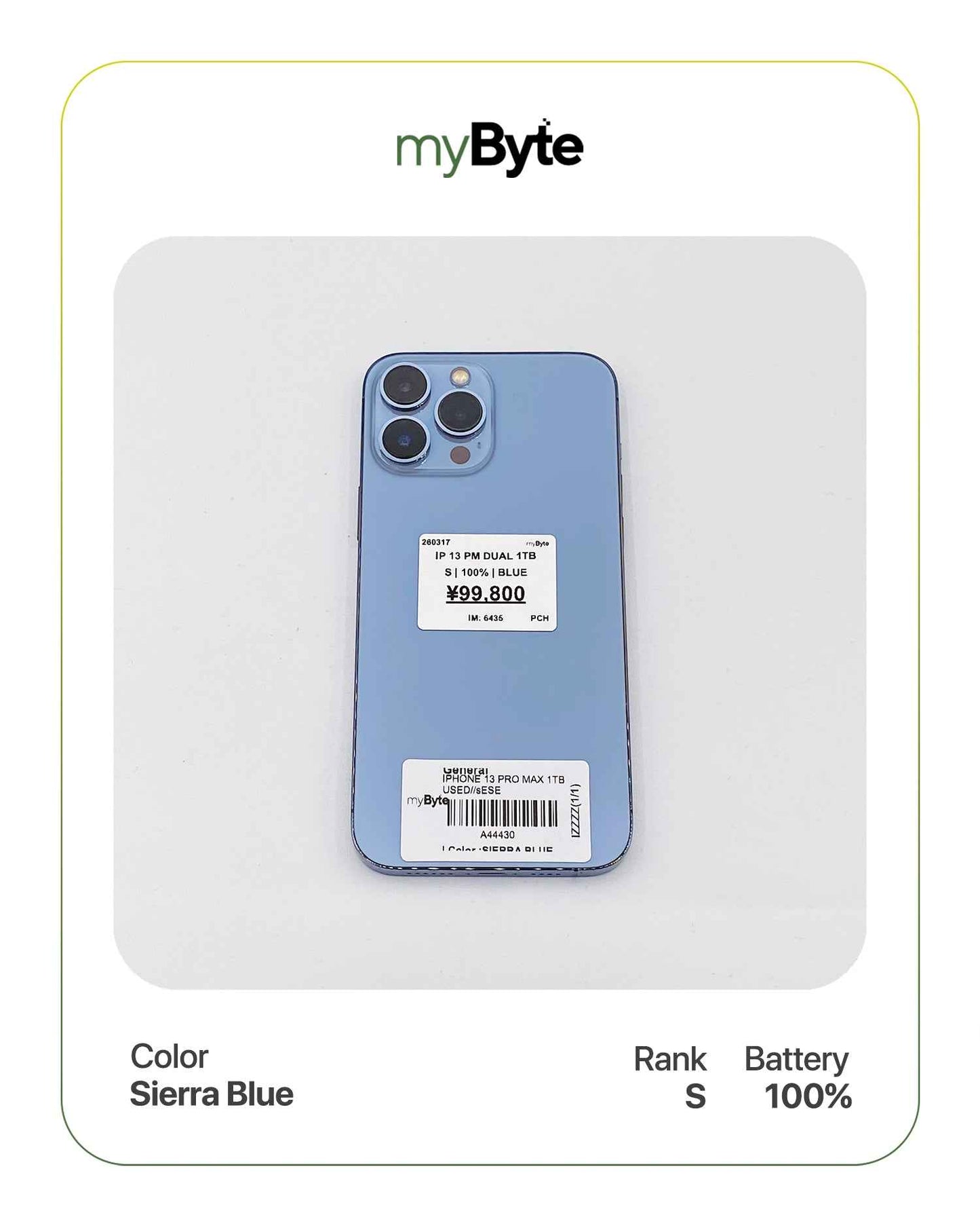 iPhone 13 Pro Max 5G 1TB Silent Camera (Dual SIM) myByte International