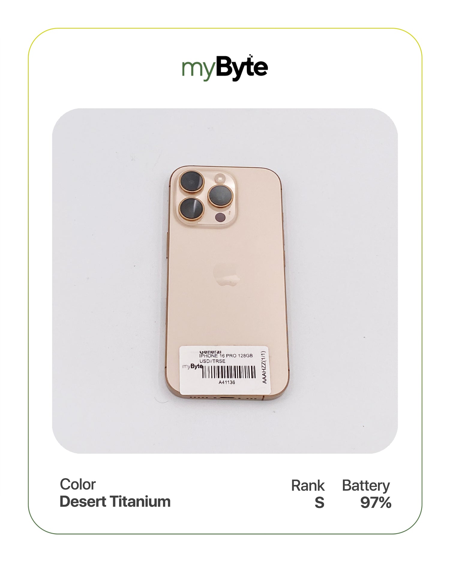 iPhone 16 Pro 5G 128GB (SIM Free) myByte International
