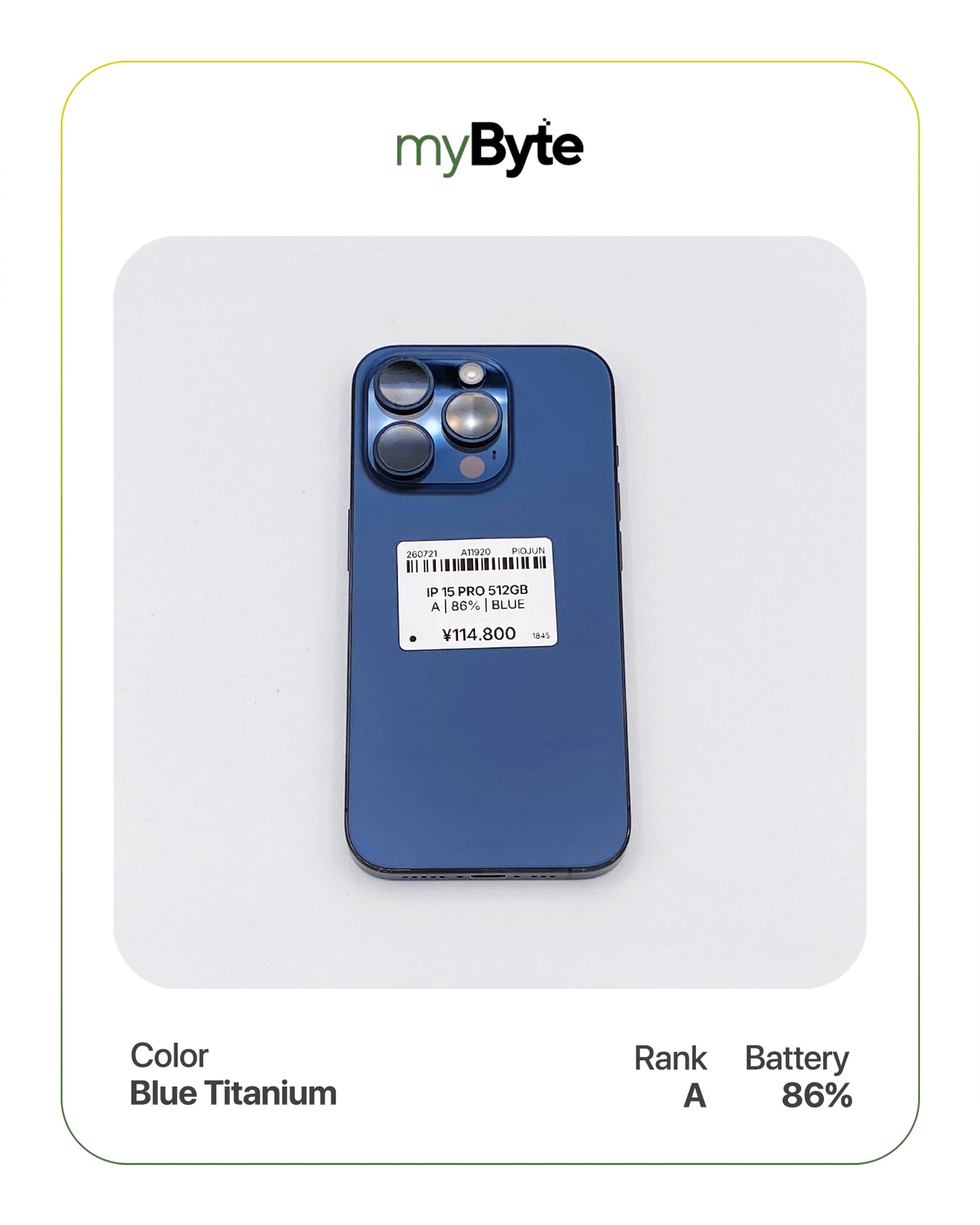 iPhone 15 Pro 5G 512GB (SIM Free) myByte International