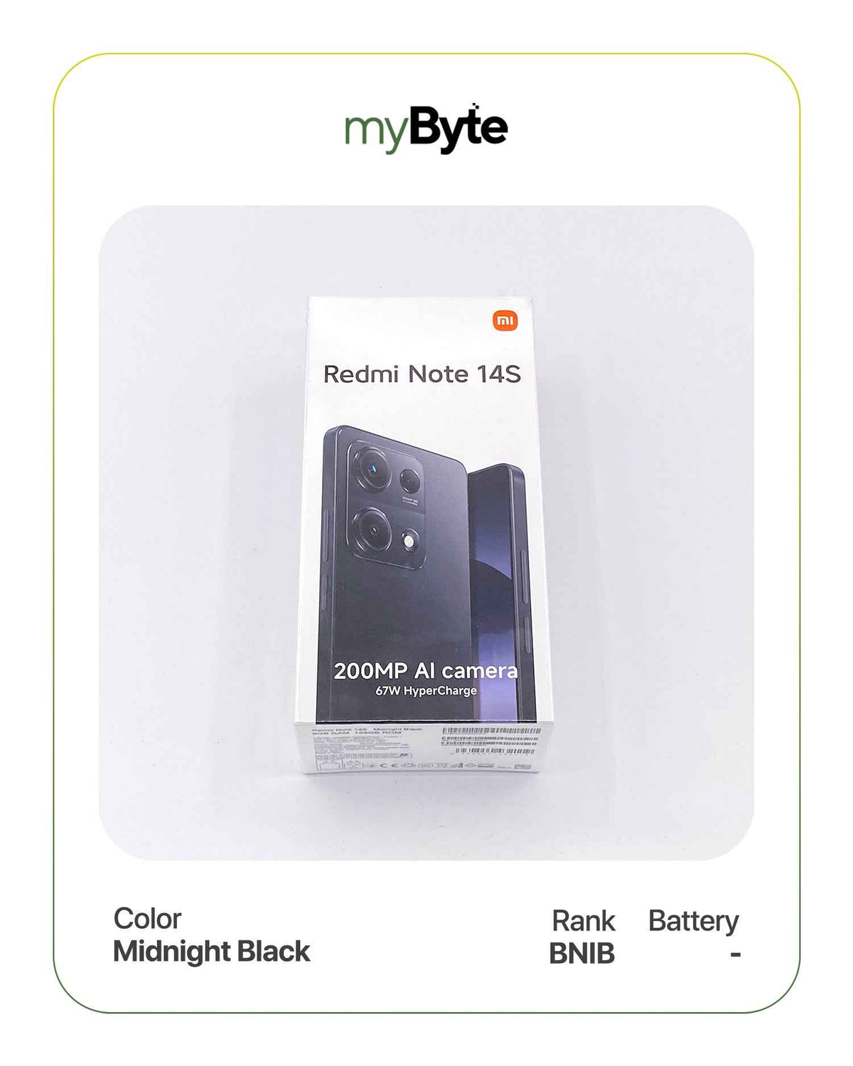 Redmi Note 14S 512GB Silent Camera (Dual SIM) Midnight Black SIM Free myByte International