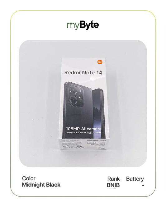 Redmi Note 14 256GB Silent Camera (Dual SIM) Midnight Black SIM Free myByte International