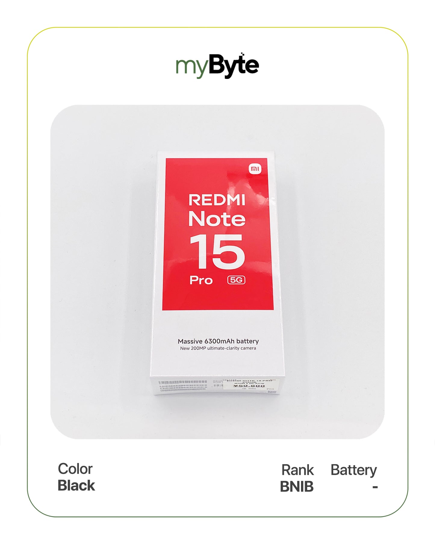 Redmi Note 15 Pro 5G 256GB (SIM Free) Black SIM Free myByte International