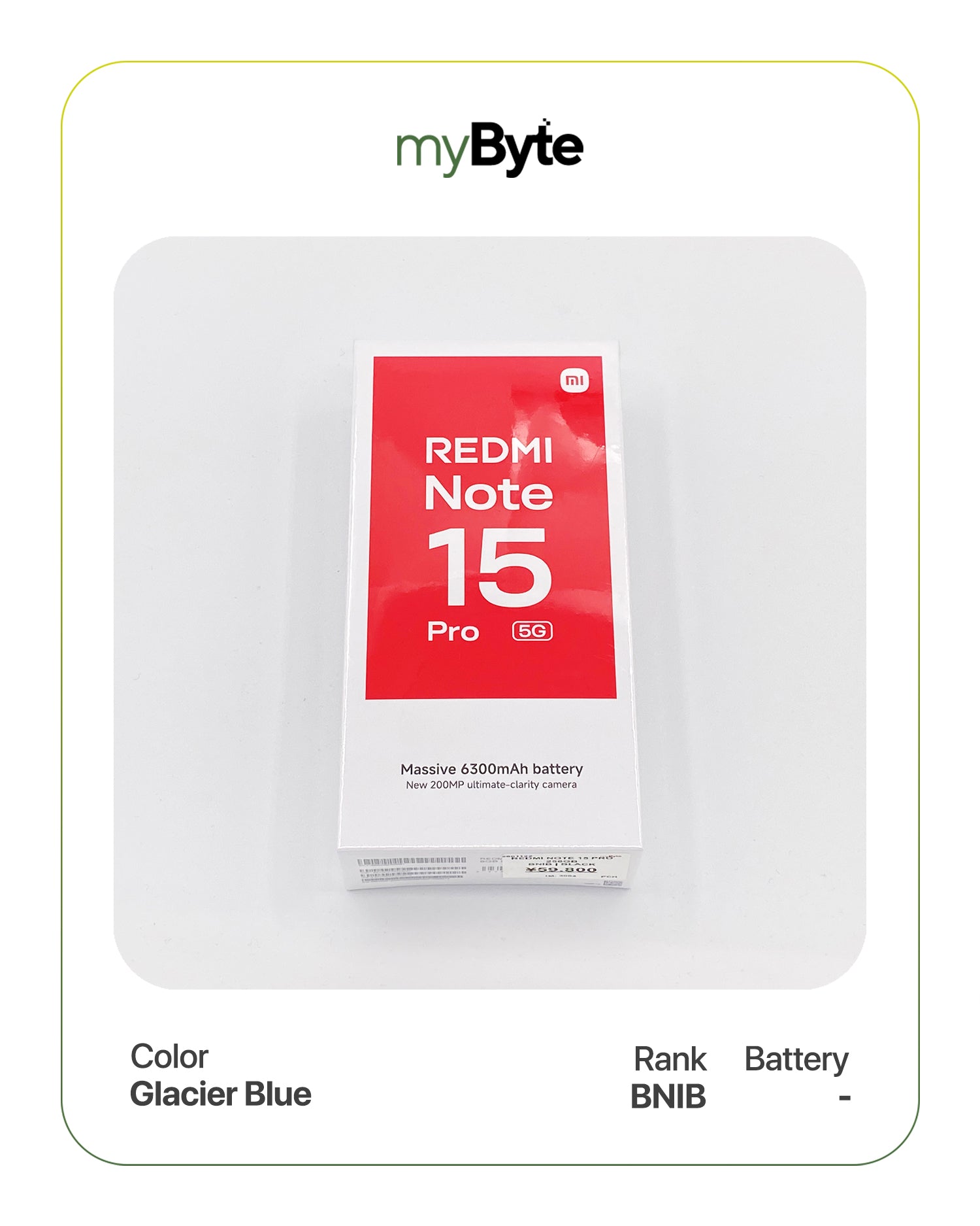 Redmi Note 15 Pro 5G 256GB (SIM Free) Glacier Blue SIM Free myByte International
