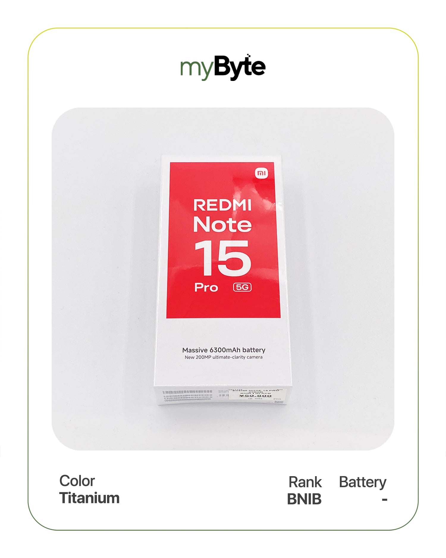 Redmi Note 15 Pro 5G 512GB (SIM Free) Titanium SIM Free myByte International